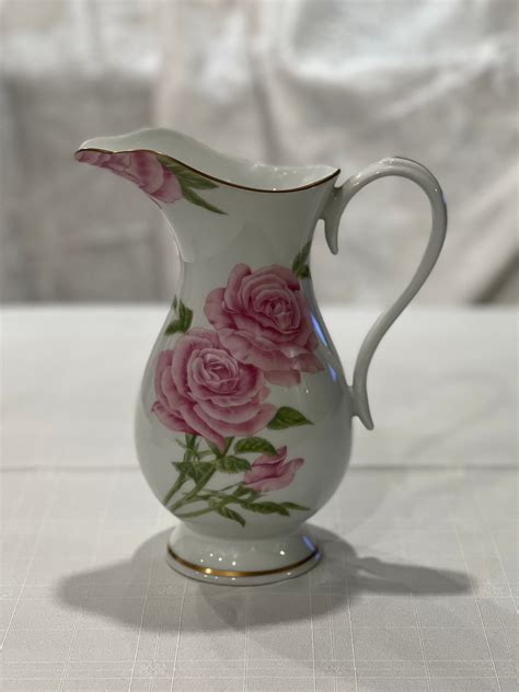 Vintage Franklin Mint Givenchy Rose Pitcher and Bowl Set